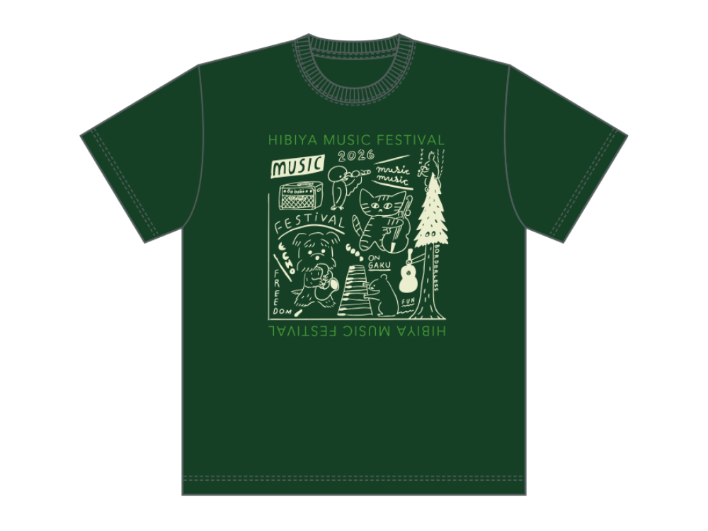 クリエイターコラボTシャツ/多田玲子デザイン<br>（グリーン系）